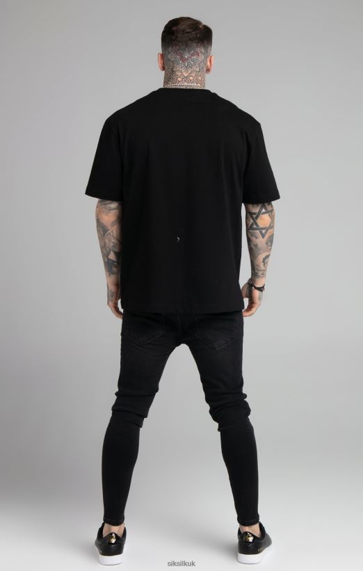 SikSilk Apparel 020XHH407 Black Relaxed Fit T-Shirt Men