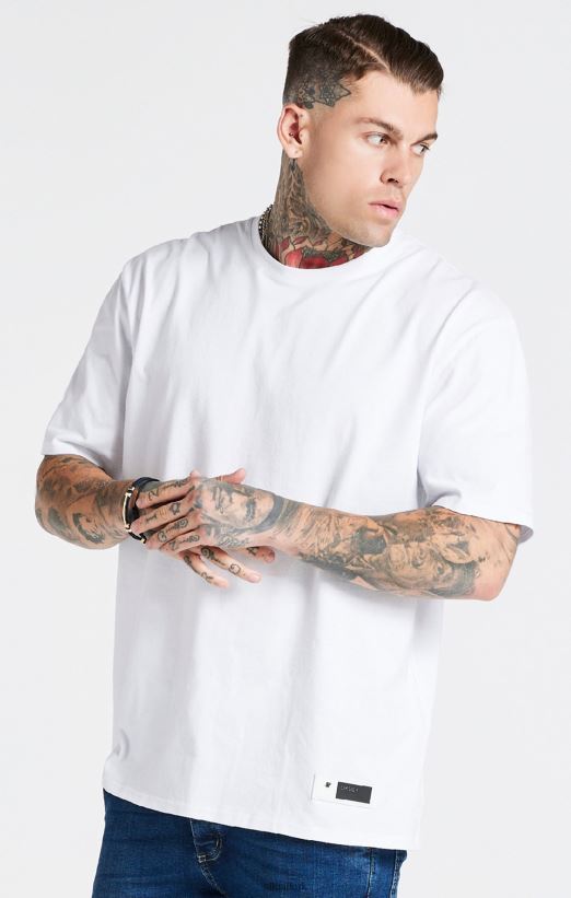 SikSilk Apparel 020XHH410 White Oversized T-Shirt Men