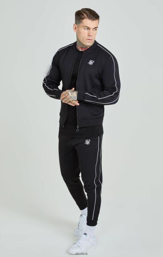 SikSilk Apparel 020XHH503 Black Panelled Tracksuit Men