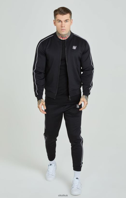 SikSilk Apparel 020XHH503 Black Panelled Tracksuit Men
