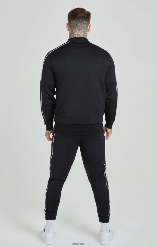 SikSilk Apparel 020XHH503 Black Panelled Tracksuit Men