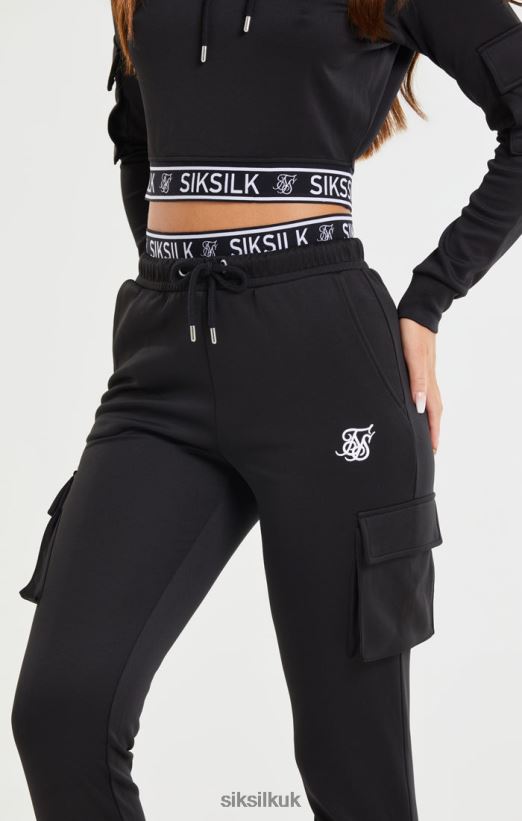 SikSilk Apparel 020XHH157 Black Cargo Pocket Jogger Women