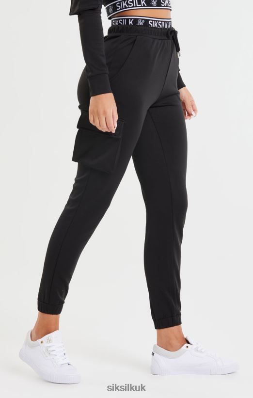 SikSilk Apparel 020XHH157 Black Cargo Pocket Jogger Women