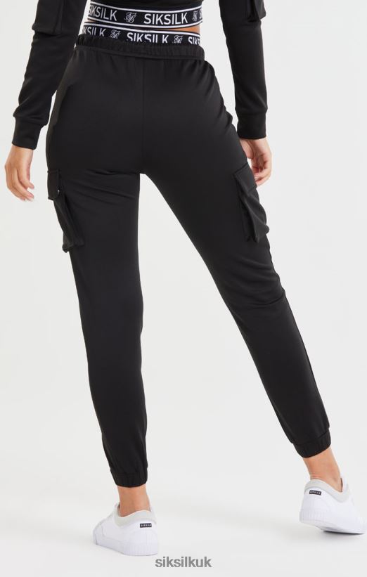 SikSilk Apparel 020XHH157 Black Cargo Pocket Jogger Women