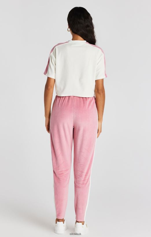 SikSilk Apparel 020XHH163 Pink Velour Track Pant Women