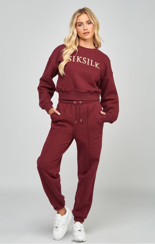 SikSilk Apparel 020XHH178 Burgundy Oversized Joggers Women