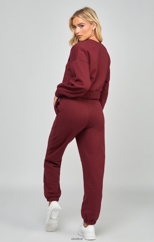 SikSilk Apparel 020XHH178 Burgundy Oversized Joggers Women