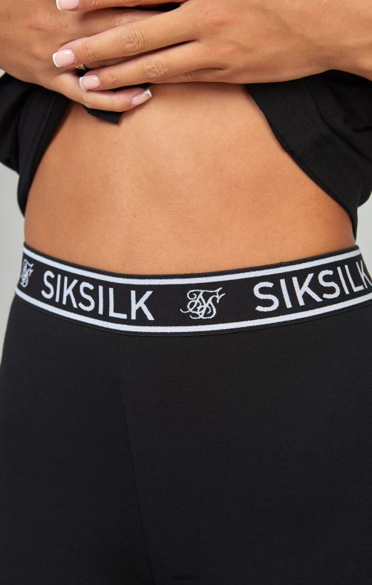 SikSilk Apparel 020XHH196 Black Essential Tape Cycle Shorts Women