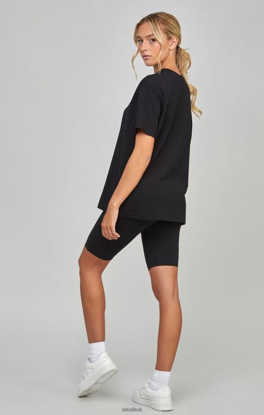 SikSilk Apparel 020XHH196 Black Essential Tape Cycle Shorts Women