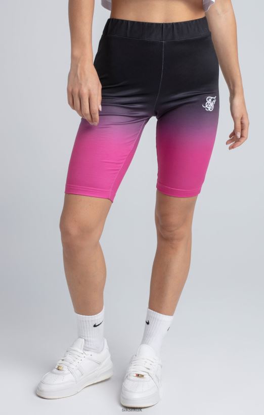 SikSilk Apparel 020XHH202 Black Fade Cycle Short Women
