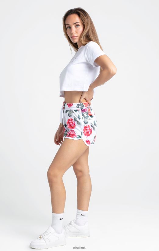 SikSilk Apparel 020XHH204 Ecru Floral Short Women