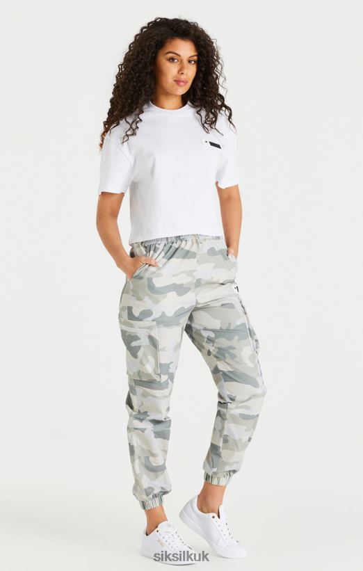 SikSilk Apparel 020XHH180 Camo Rip Stop Cargo Pant Women