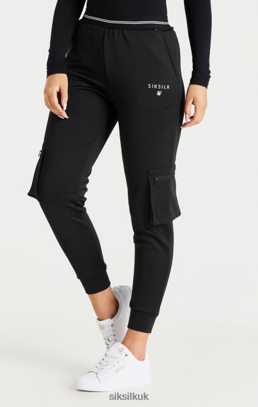 SikSilk Apparel 020XHH184 Black Cargo Track Pant Women
