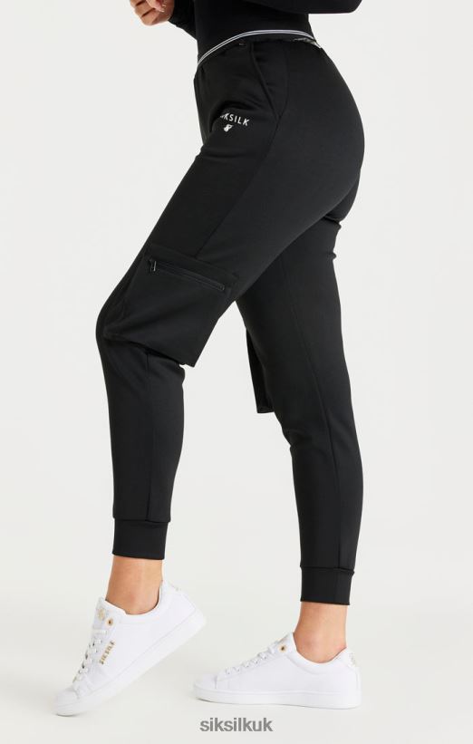 SikSilk Apparel 020XHH184 Black Cargo Track Pant Women