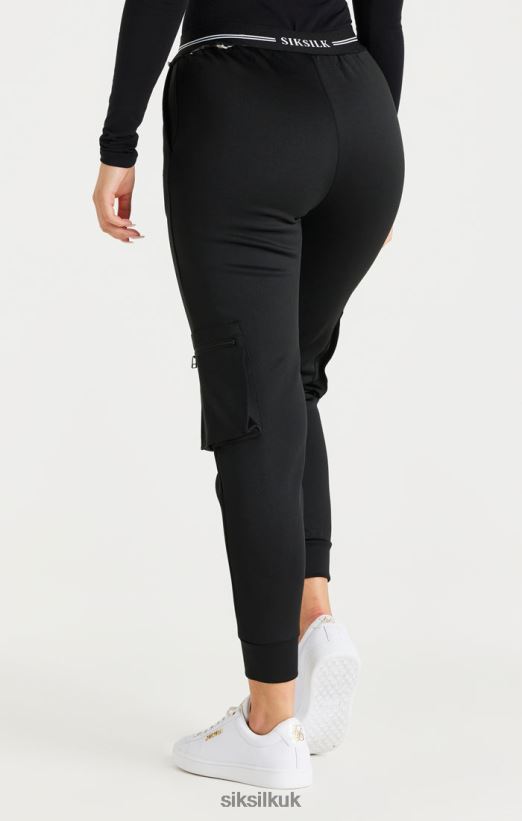 SikSilk Apparel 020XHH184 Black Cargo Track Pant Women