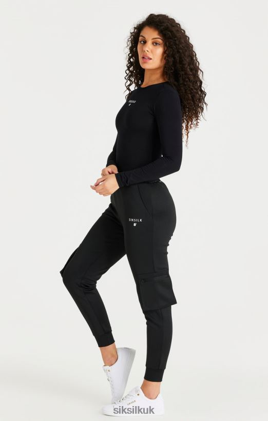 SikSilk Apparel 020XHH184 Black Cargo Track Pant Women