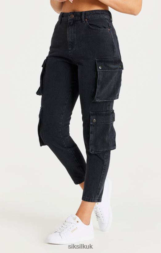 SikSilk Apparel 020XHH187 Black Denim Cargos Women