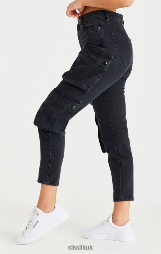 SikSilk Apparel 020XHH187 Black Denim Cargos Women