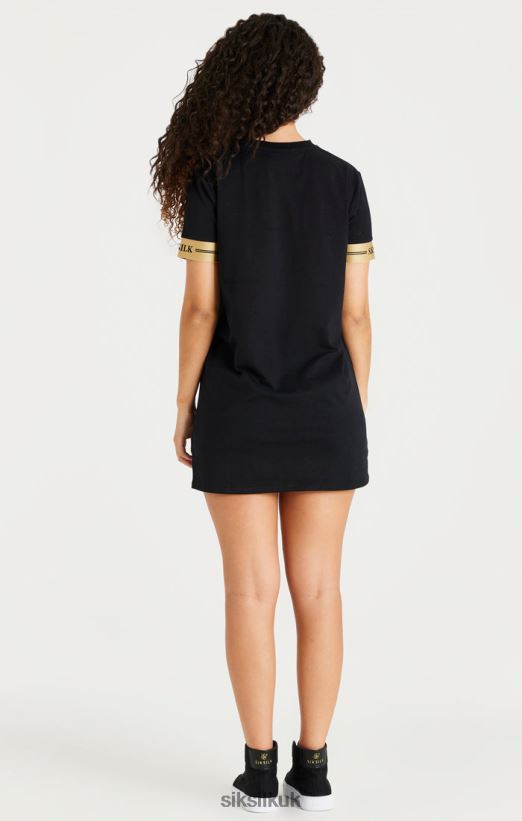 SikSilk Apparel 020XHH143 Black T-Shirt Dress Women