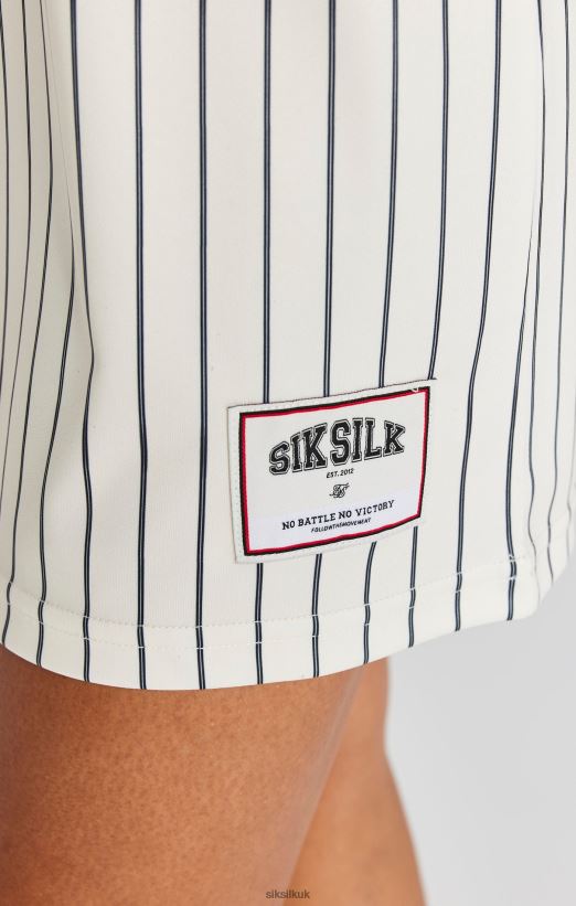 SikSilk Apparel 020XHH144 Ecru Basketball Pinstripe Dress Women