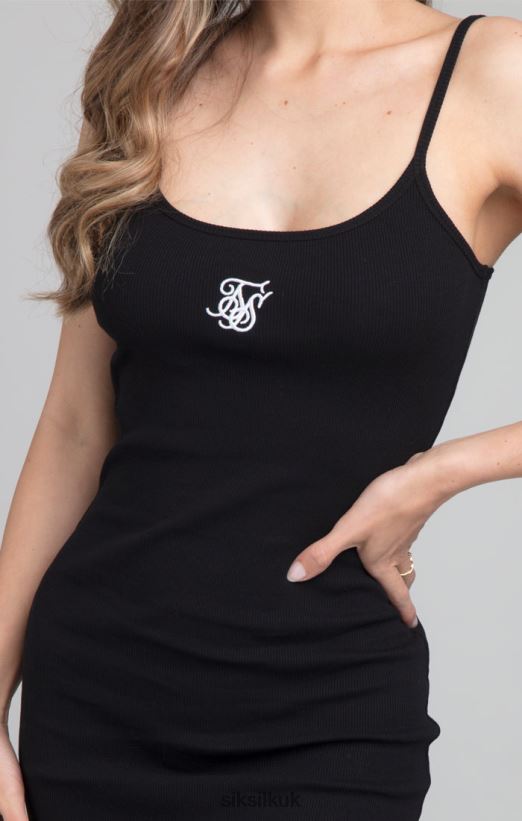 SikSilk Apparel 020XHH145 Ribbed Bodycon Dress - Black Women