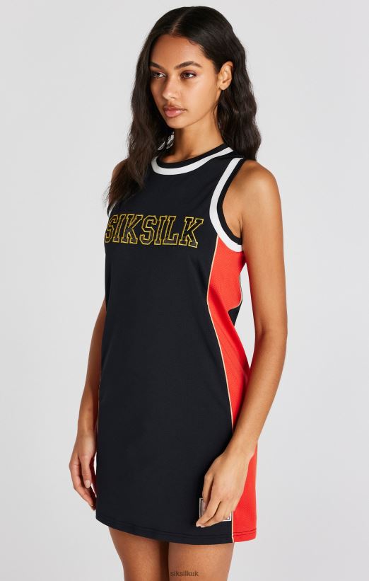 SikSilk Apparel 020XHH147 Black Panelled Basketball Dress Women