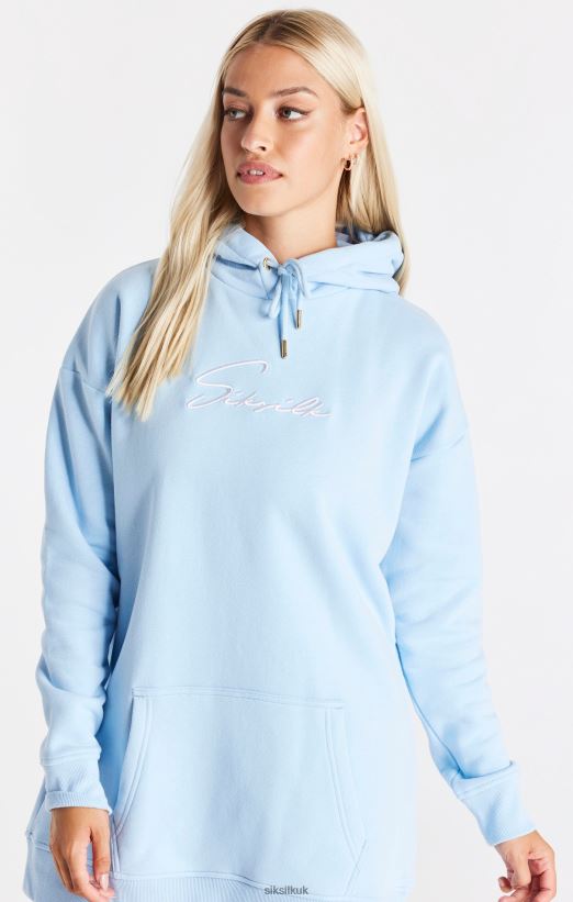SikSilk Apparel 020XHH148 Signature Essentials Hoodie Dress - Blue Women
