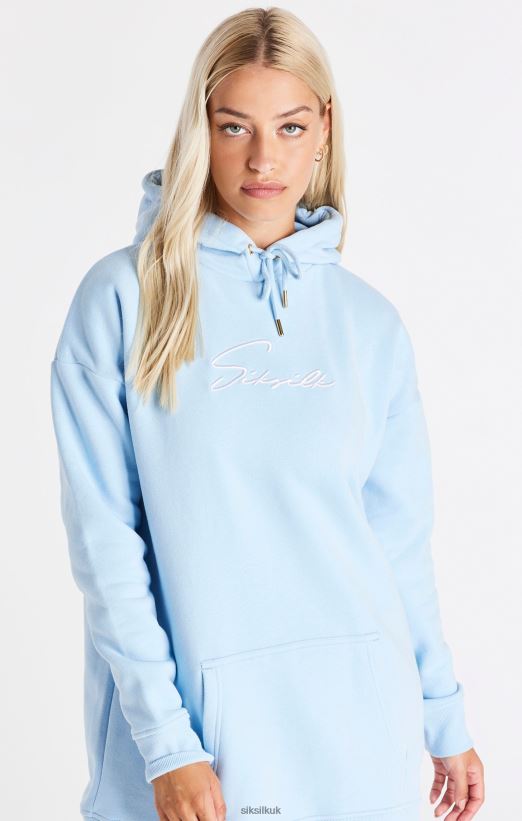 SikSilk Apparel 020XHH148 Signature Essentials Hoodie Dress - Blue Women