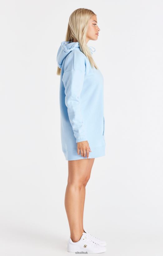 SikSilk Apparel 020XHH148 Signature Essentials Hoodie Dress - Blue Women