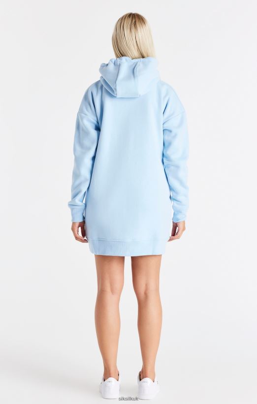 SikSilk Apparel 020XHH148 Signature Essentials Hoodie Dress - Blue Women