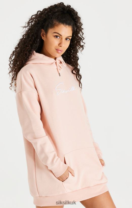 SikSilk Apparel 020XHH152 Pink Oversize Hoodie Dress Women