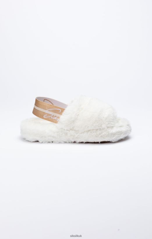 SikSilk Footwear 020XHH271 White Fluffy Slide Slipper Women