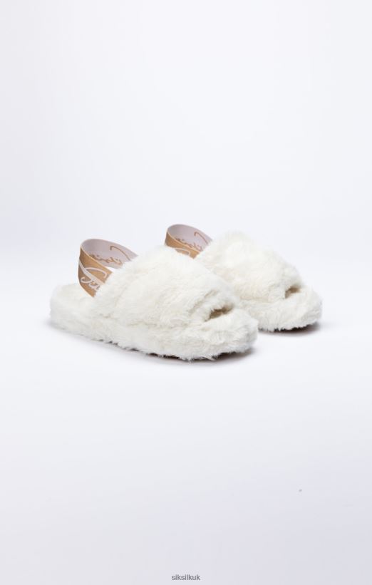 SikSilk Footwear 020XHH271 White Fluffy Slide Slipper Women