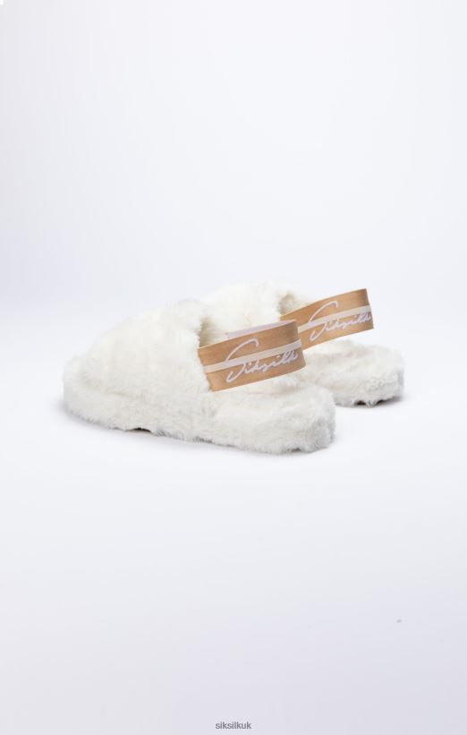 SikSilk Footwear 020XHH271 White Fluffy Slide Slipper Women