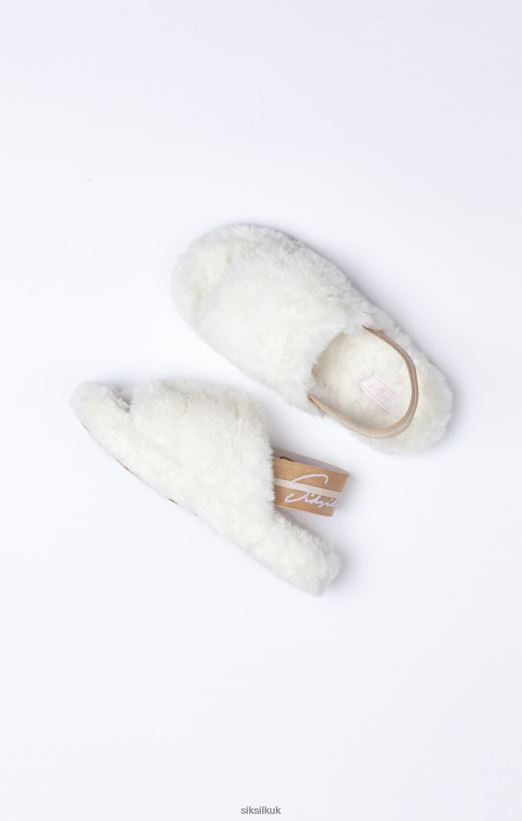 SikSilk Footwear 020XHH271 White Fluffy Slide Slipper Women
