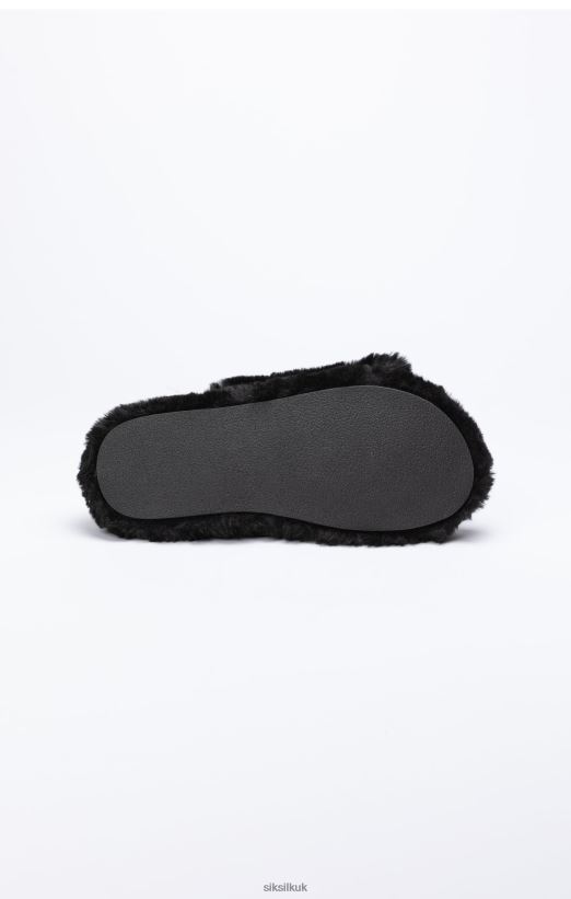 SikSilk Footwear 020XHH278 Black Fluffy Slide Slipper Women