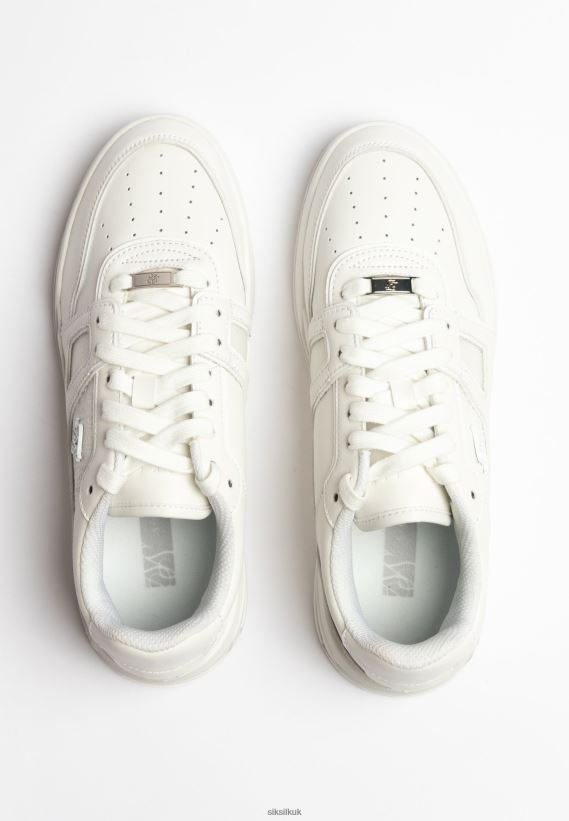 SikSilk Footwear 020XHH268 Off White Low Top Court Trainer Women