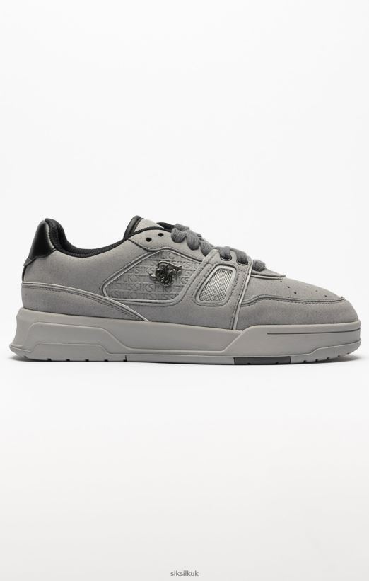 SikSilk Footwear 020XHH270 Grey Mixed Material Low Top Court Trainers Women