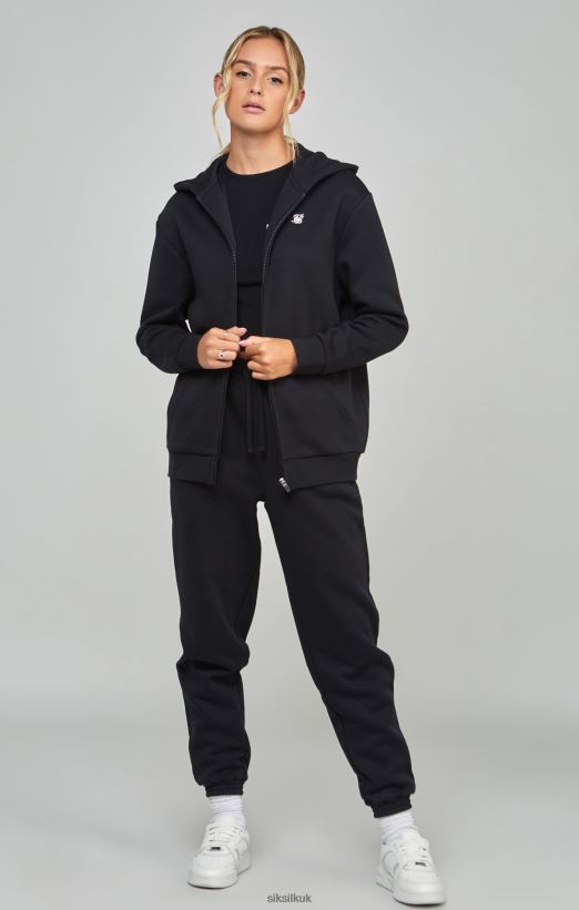 SikSilk Apparel 020XHH100 Black Essential Zip Thru Women