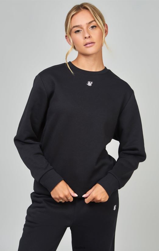 SikSilk Apparel 020XHH101 Black Essential Sweatshirt Women