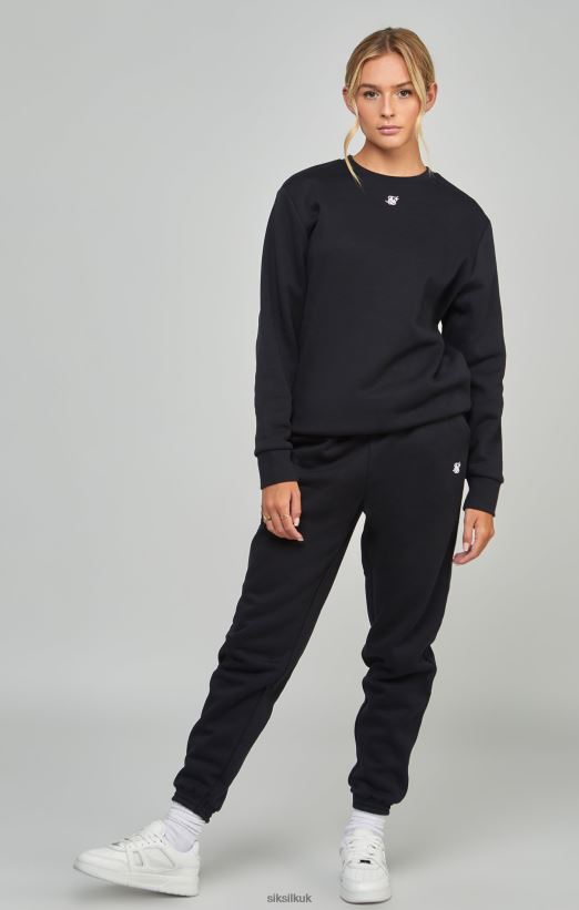 SikSilk Apparel 020XHH101 Black Essential Sweatshirt Women