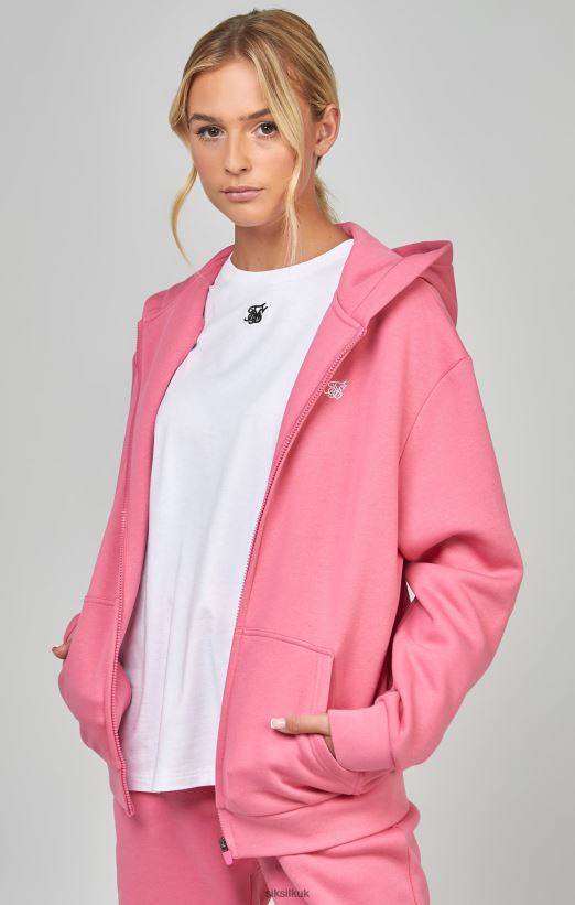 SikSilk Apparel 020XHH102 Pink Essential Zip Thru Women