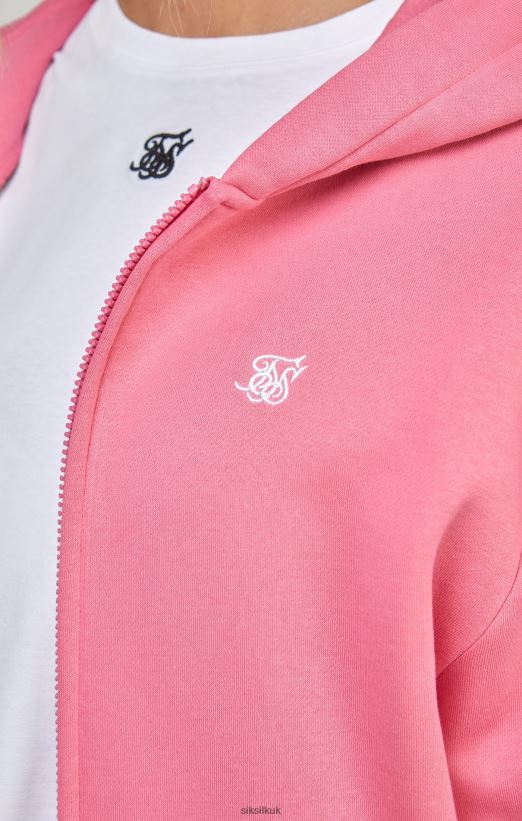SikSilk Apparel 020XHH102 Pink Essential Zip Thru Women