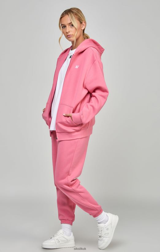 SikSilk Apparel 020XHH102 Pink Essential Zip Thru Women