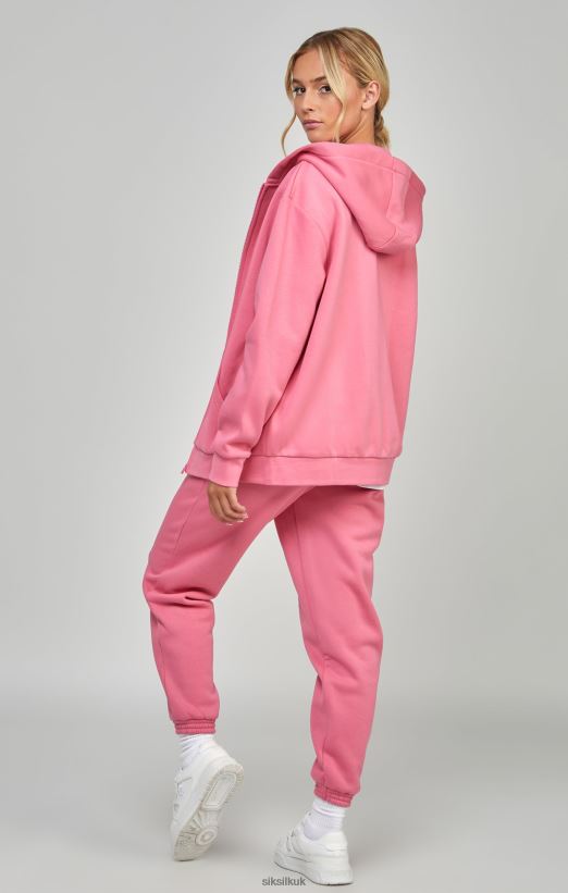 SikSilk Apparel 020XHH102 Pink Essential Zip Thru Women