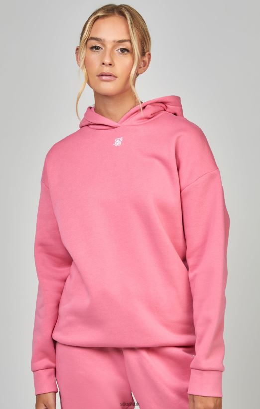 SikSilk Apparel 020XHH104 Pink Essential Overhead Hoodie Women