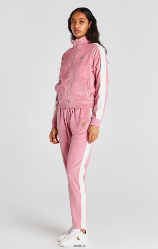 SikSilk Apparel 020XHH111 Pink Velour Track Top Women