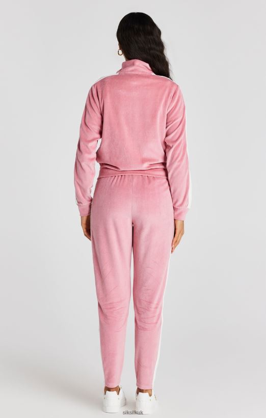 SikSilk Apparel 020XHH111 Pink Velour Track Top Women