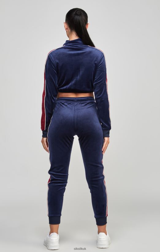 SikSilk Apparel 020XHH112 Navy Velour Track Top Women