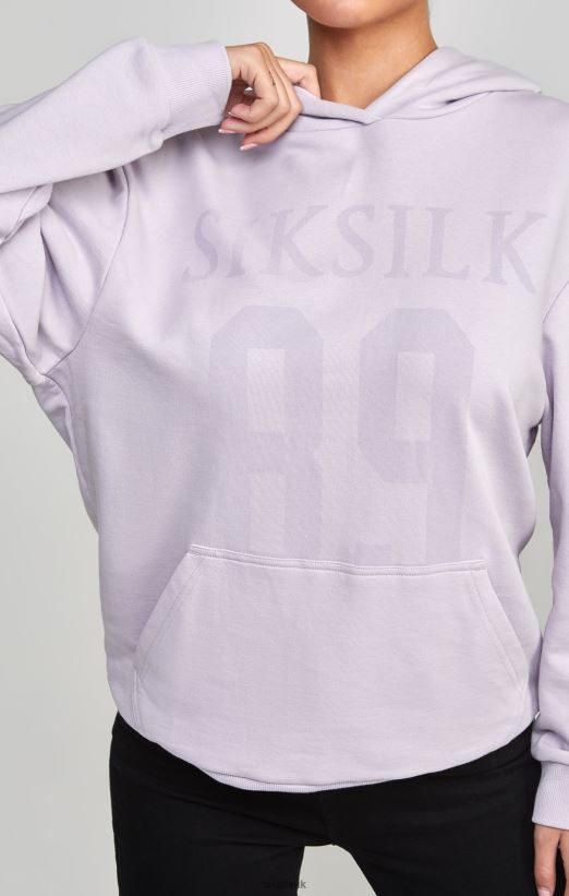 SikSilk Apparel 020XHH115 Purple Oversized 89 Hoodie Women